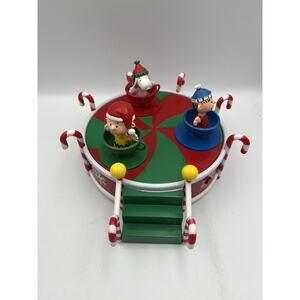 Gemmy Peanuts Gang Spinning Teacups Musical Carousel 10 Christmas - *NOT Work*
